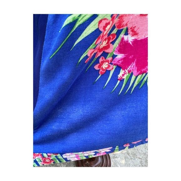 Vintage 90s Candy Couture Plus Floral Top Dolman Drop Shoulder Short Sleeve 4X - Picture 2 of 7